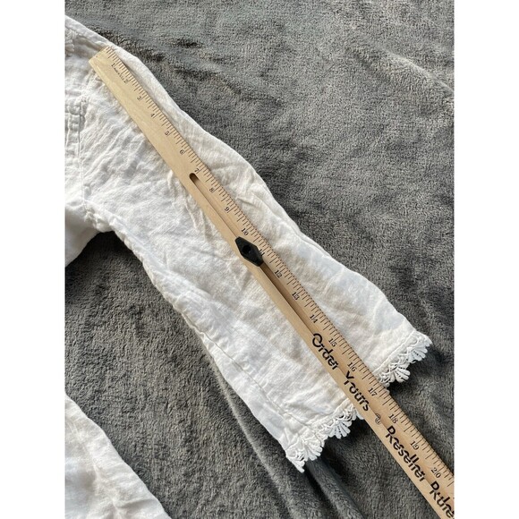 Valentina Naldi Dress Womens Small White Linen Boho Cottagecore Floral Crochet - Picture 7 of 9